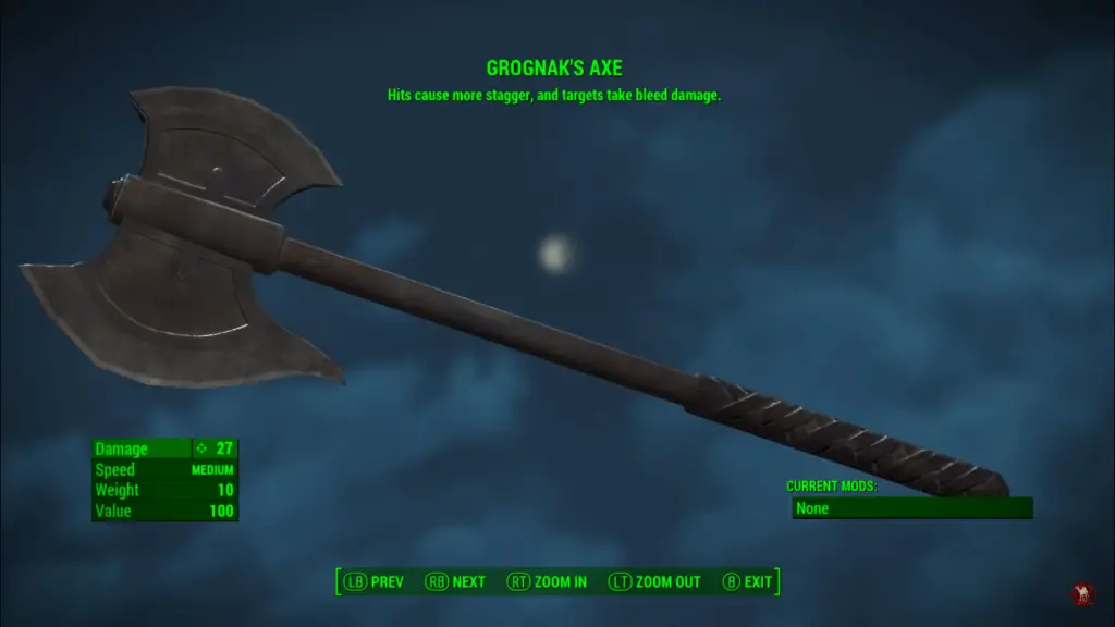 Grognak's Axe Fallout 4